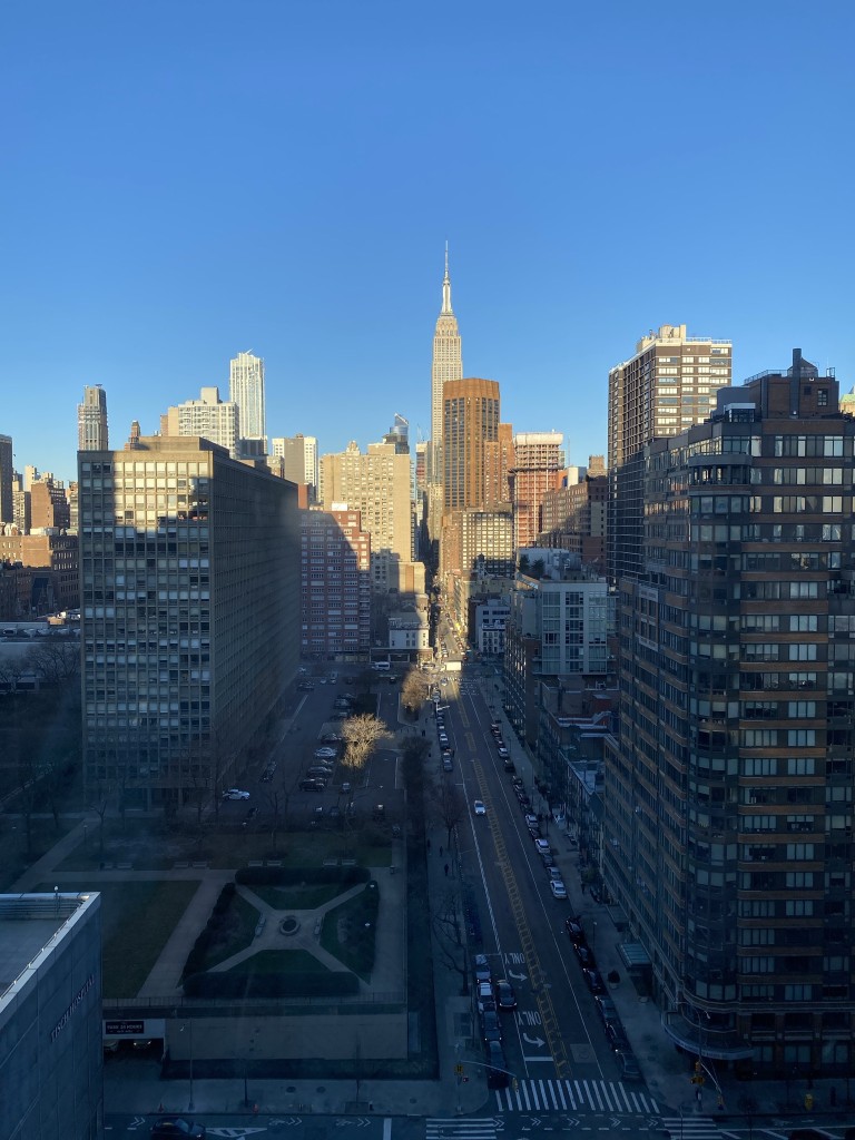 New York City avenue toward the Empire State Building